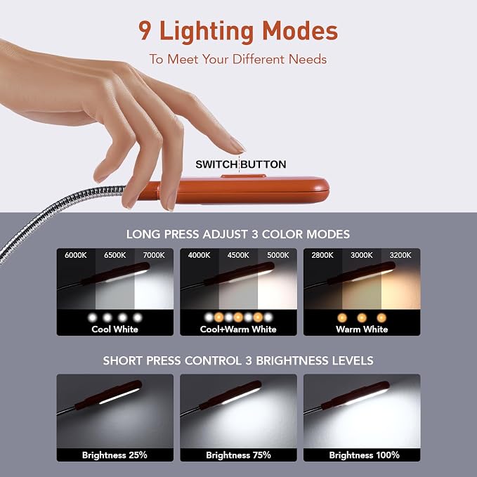 VAVOFO Rechargeable Book Light for Reading in Bed Kids, 7 LED Reading Light - Image 3