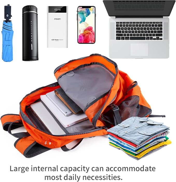 NODLAND Lightweight Backpack, Travel 40L Foldable Water-Resistant Daypack - Image 5