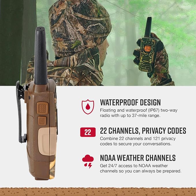 Cobra ACXT1035R FLT CAMO Floating and Waterproof Walkie Talkies - Image 3