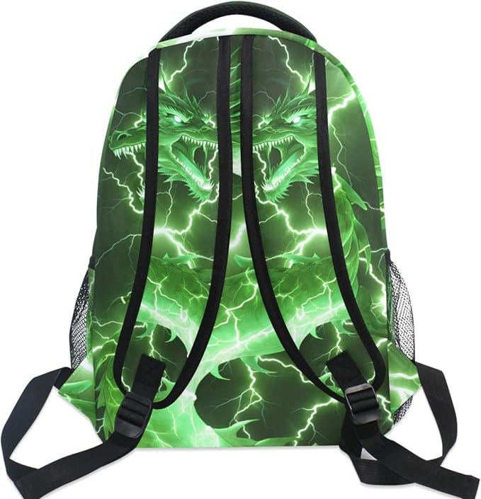 Wamika Dragon Backpack for Boys Girls Cool Green Fire Dinosaur Kids Backpacks - Image 7
