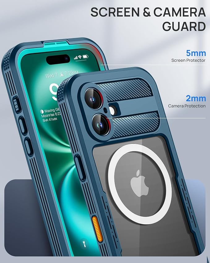 Lanhiem Magnetic for iPhone 16 Plus Case, IP68 Waterproof Dustproof Case - Image 7