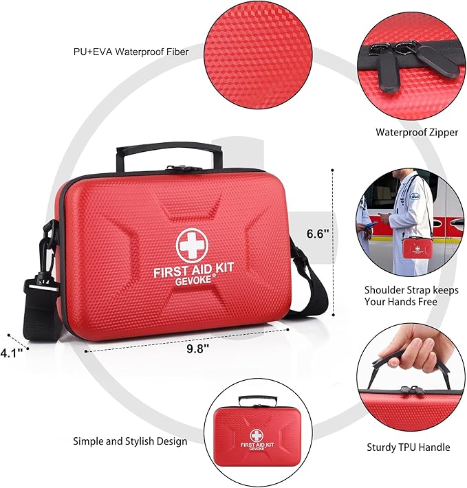 Gevoke 410 Piece Waterproof Hard Shell First Aid Kit - Image 4