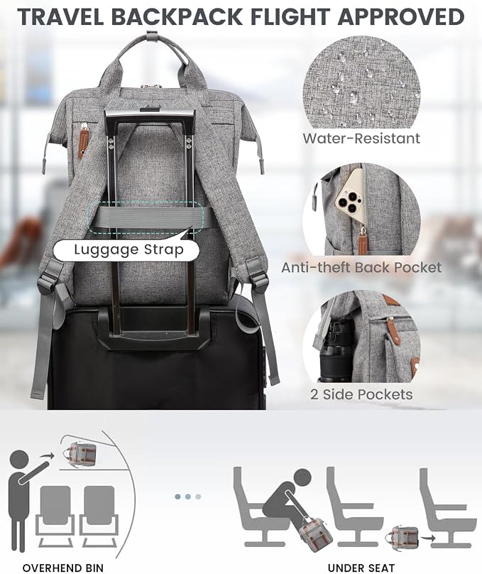 LOVEVOOK Laptop Backpack for Women Work Travel Teacher Commuter Backpack - Image 4