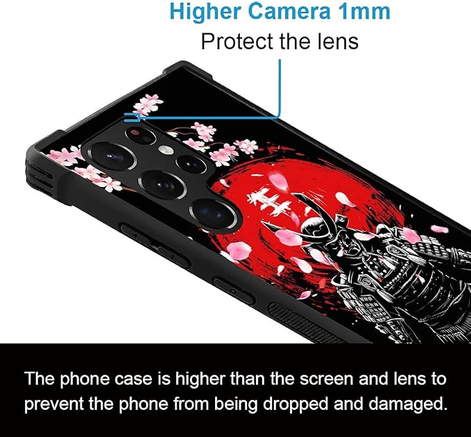 for Samsung Galaxy S23 Ultra Case, Sakura Japanese Samurai Pattern Graphic - Image 2