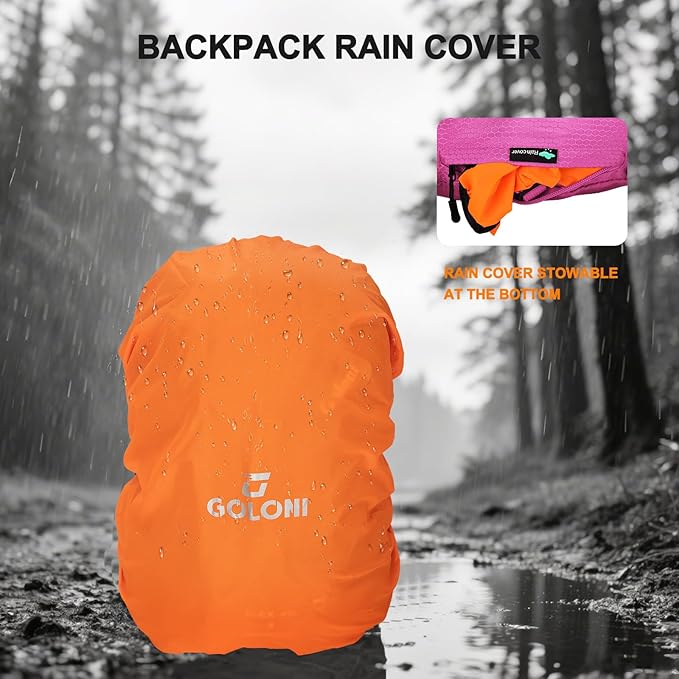 Goloni 45L Hiking Backpack Lightweight Foldable, Waterproof Camping Backpack - Image 3