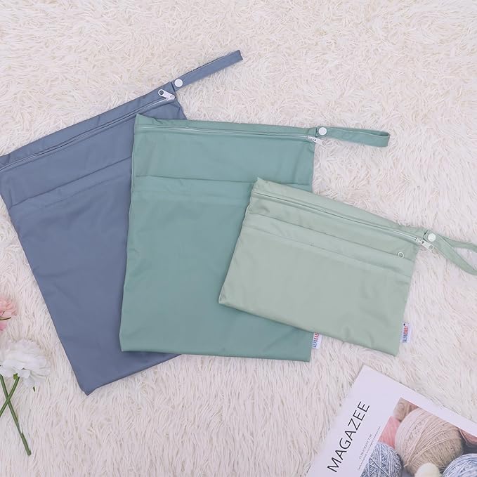 ALVA ALVABABY 3 Cloth Diaper Wet Dry Bags Waterproof Reusable - Image 6