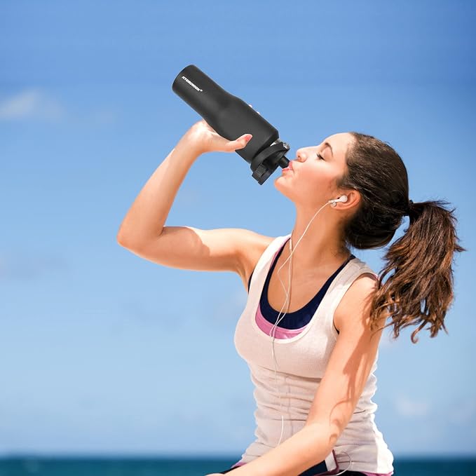 HYDROWION Stainless Steel Water Bottle, 32oz Tumbler Water Flask W/Straw Lid - Image 8