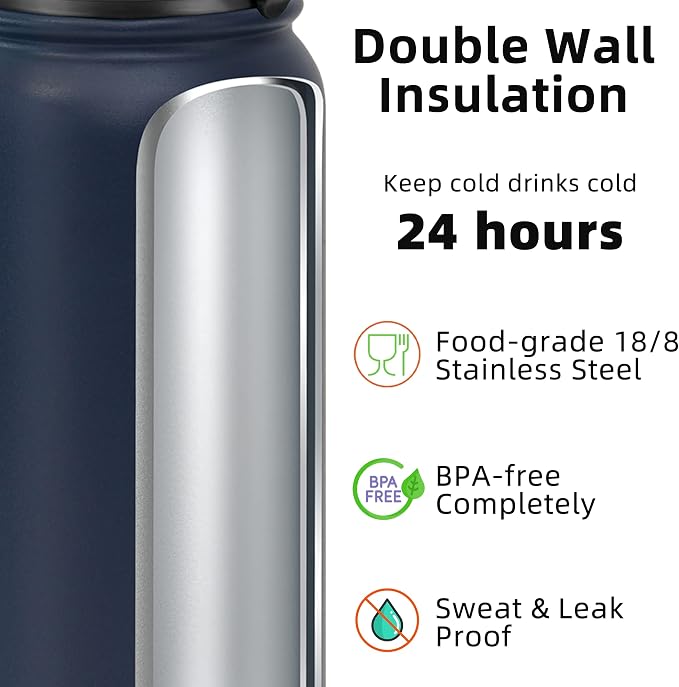 Fanhaw 20 oz Insulated Stainless Steel Water Bottle - Image 3