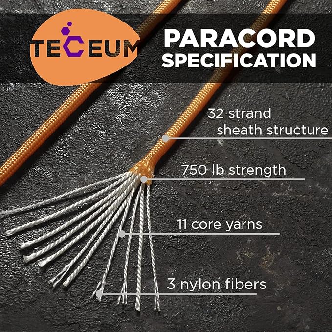 TECEUM 5/32" Paracord Rope 1000 – 1000ft / 200ft / 100ft / 50ft – Tactical - Image 2