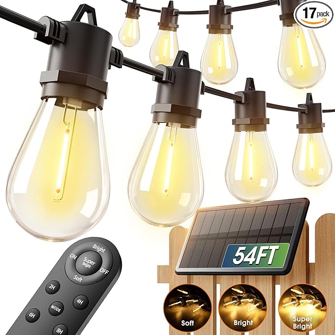 addlon 54FT Solar String Lights Outdoor Waterproof by addlon