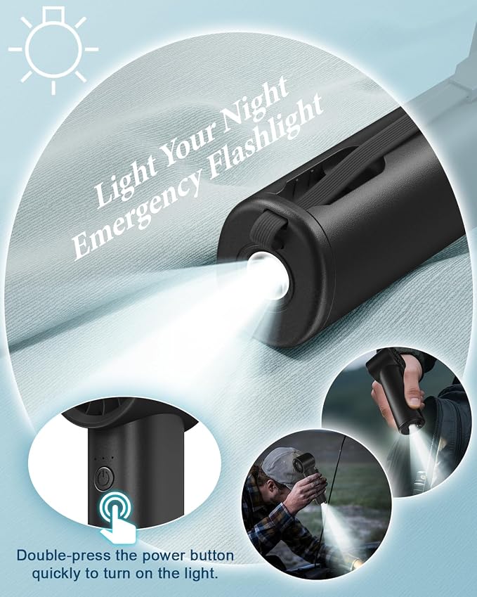 Portable Handheld Fan with Power Bank, 3 IN 1 USB Rechargeable Mini Personal - Image 4