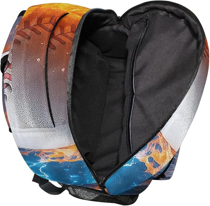 Wamika Baseball Ice Fire Boys Backpack Sports Ball School Backpacks Kids Girls - Image 7
