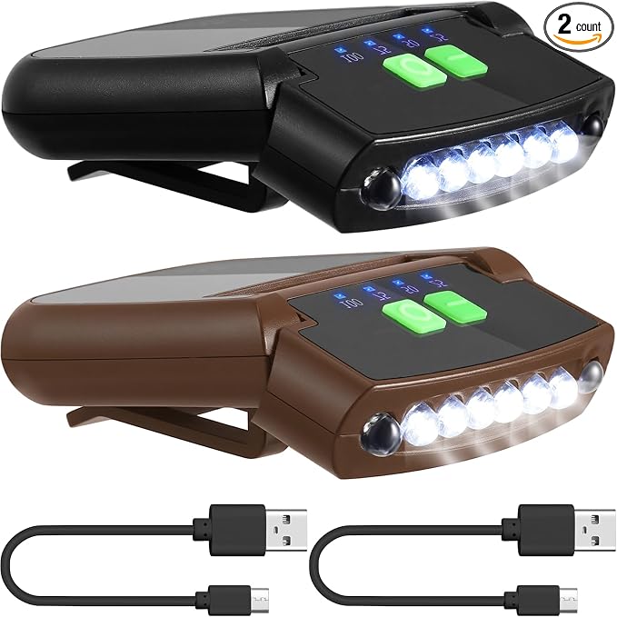 Mudder LED Clip on Cap Lights USB Rechargeable Cap Flashlight Clip Waterproof by Mudder