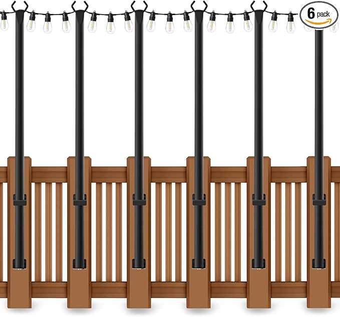 AHRLHR 5 Ft String Light Poles 6 Pack, String Light Poles by Unknown