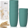 Wrova Wheat Straw Cups 6 PCS Good Alternative to Plastic Reusable Cups 20 oz by WROVA