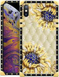 Compatible with iPhone XR Case, Sunflower Diamonds Leather Luxury Golden by Unknown