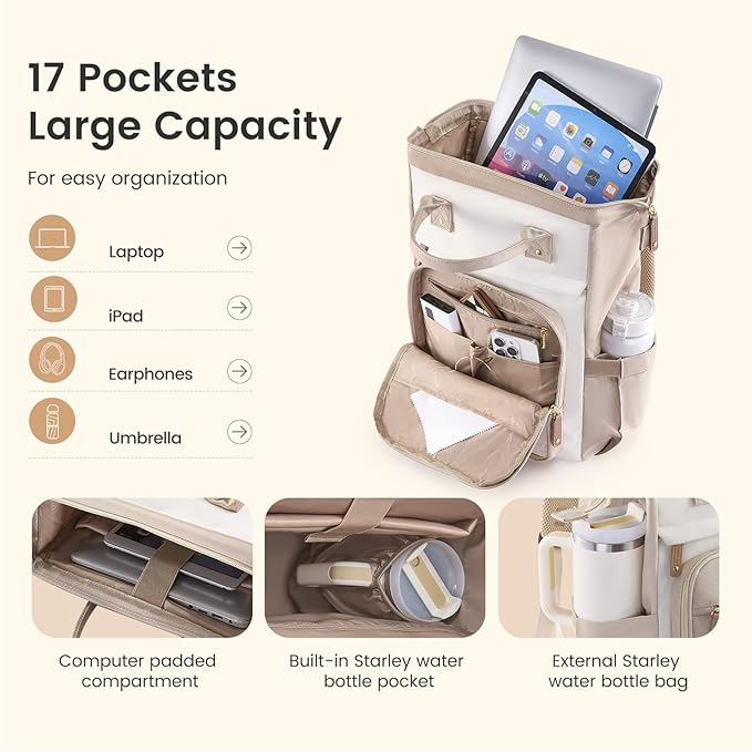 LOVEVOOK Laptop Backpack for Women Work Bag - Image 2
