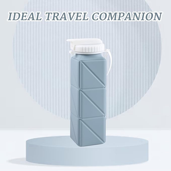 EOBTAIN Blue Collapsible Water Bottle - Image 3