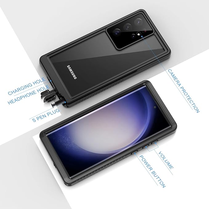 Lanhiem Magnetic for Samsung Galaxy S23 Ultra Case, IP68 Waterproof Dustproof - Image 6