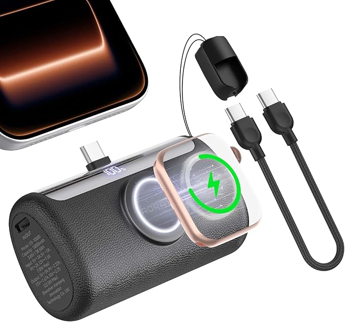 RORRY PalmGo Portable Charger, 10000mAh PD 22.5W Fast Charging Mini Power Bank by RORRY
