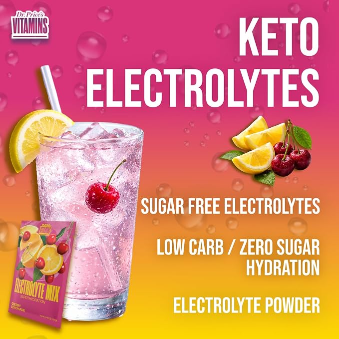 Dr. Price’s Electrolytes Hydration Powder Packets – Cherry Lemonade, 30 Packs | - Image 6