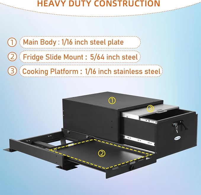 Hooke Road JK/JL/Bronco Trunk Sliding Drawer System & Fridge Slide Mount - Image 7