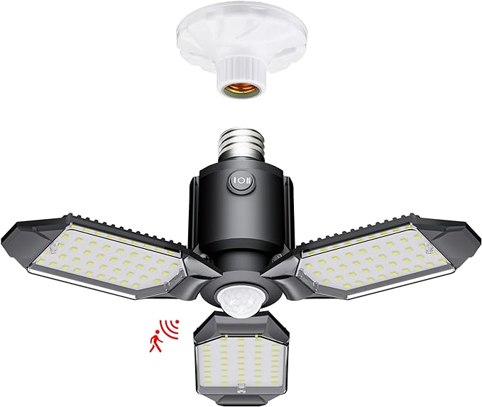 Motion Sensor Garage Light, 80W Motion Activated LED Shop Light by Craftersmark