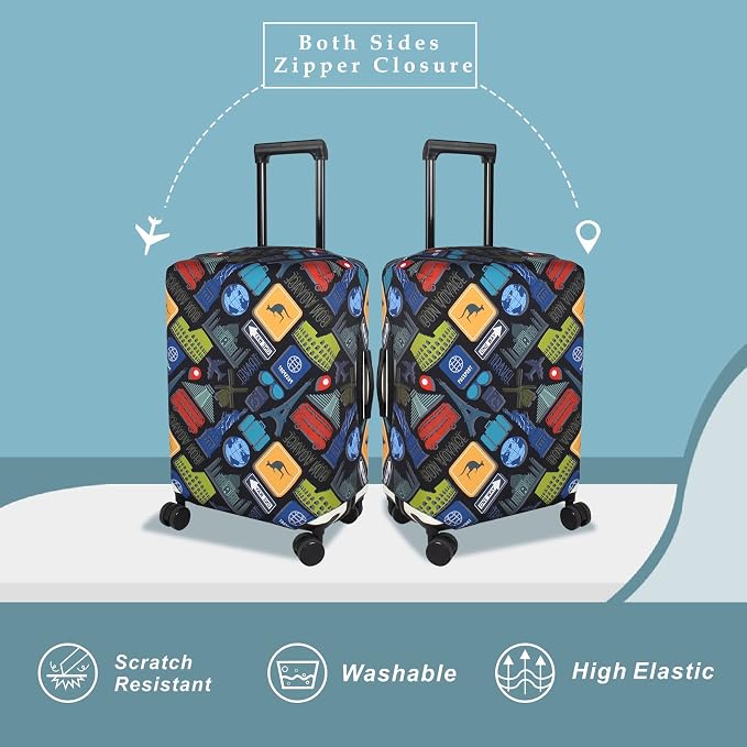 Explore Land Travel Luggage Cover Suitcase Protector Fits 23-26 Inch Case - Image 2