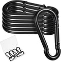 6 Pack Black Carabiner Clip, 2.36 Inch Heavy Duty Carabiner Clip Spring Snap by Vin+Beauty