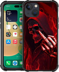 for iPhone 13 Case, Gestures Funny Skull Pattern Graphic Design Girl Boy Soft by FKBRCL4U