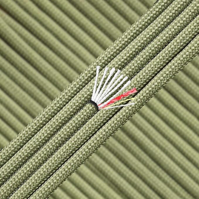 PSKOOK Survival Paracord Parachute Fire Cord Survival Ropes Red Tinder Cord PE by PSKOOK