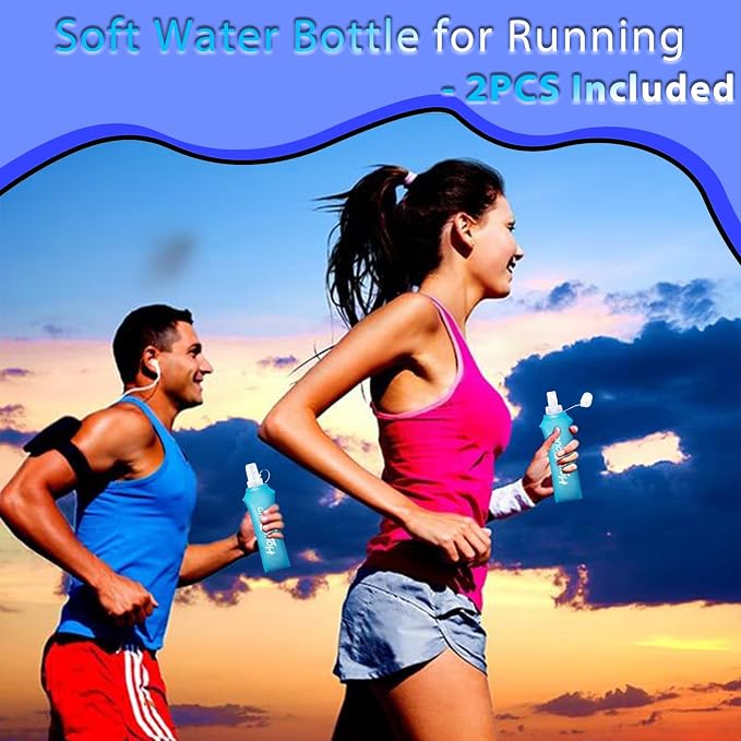 2 Packs Soft Flask, 17oz/500ml TPU Collapsible Soft Water Bottle - Image 7