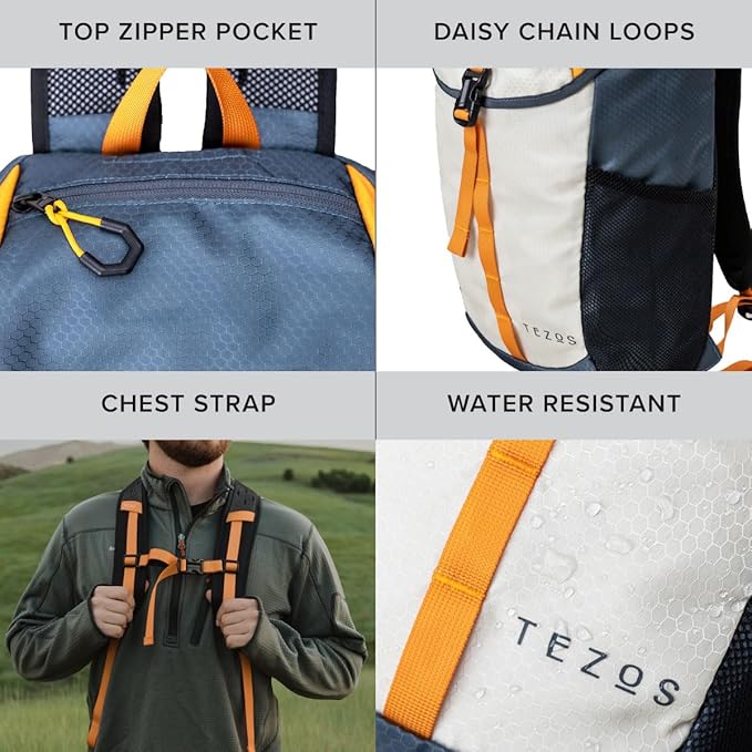 Tezos Juniper Daypack, Lightweight Hiking Backpack and Hydration Pack - Image 3