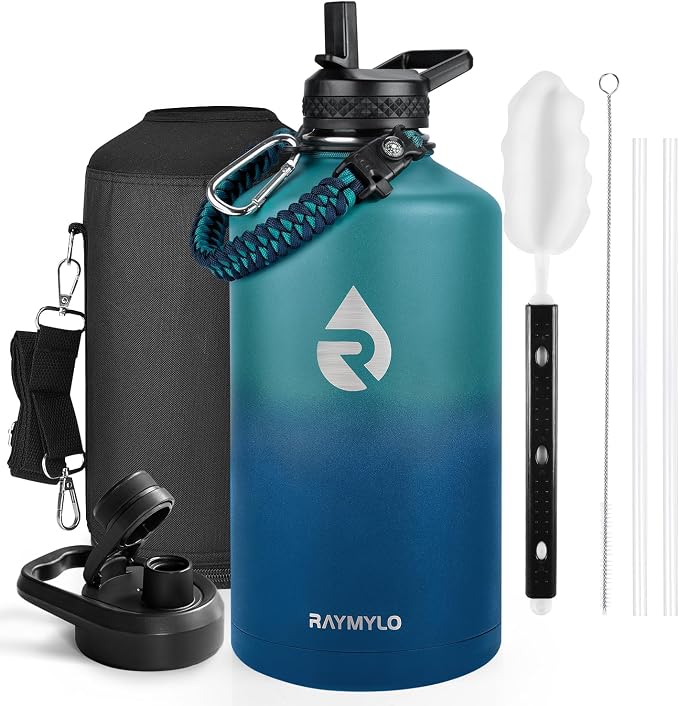 RAYMYLO One Gallon Water Bottle Insulated, Triple Walled Vacuum Stainless Steel by RAYMYLO