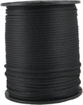 QNR 3/16" Black Polyester Rope, Solid Braid Dacron Utility Rope, 500 ft Spool by QualityNylonRope