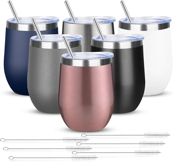 12oz/6 Pack Wine Tumbler Glasses by YEBTSLife