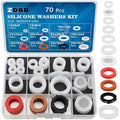 ZDBB 70 Pcs Plumbing Silicone Gasket Assortment Kit VMQ Silicone Washer Food by ZDBB