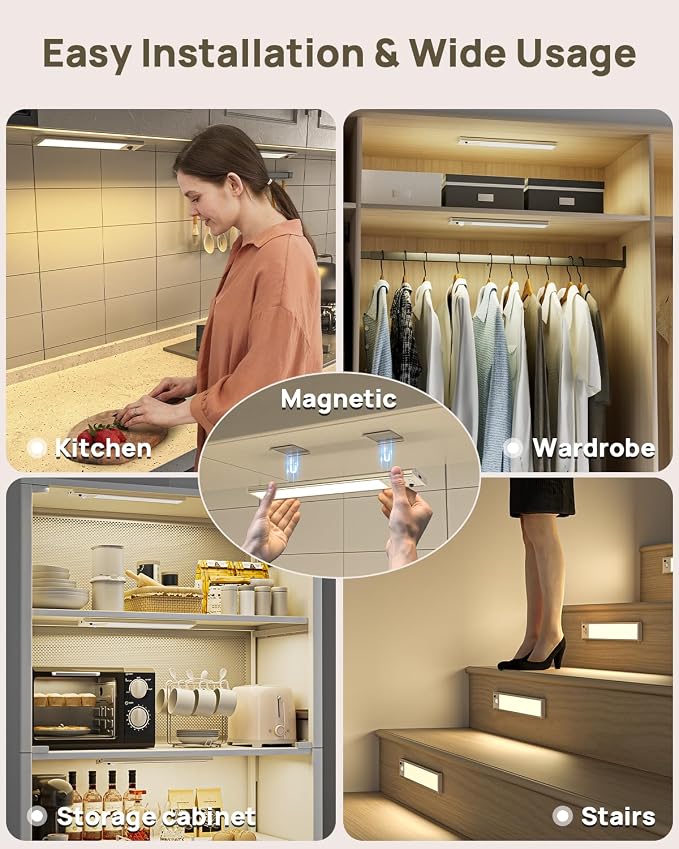 9" Under Cabinet Lighting Wireless, Motion Sensor Light Indoor - Image 7