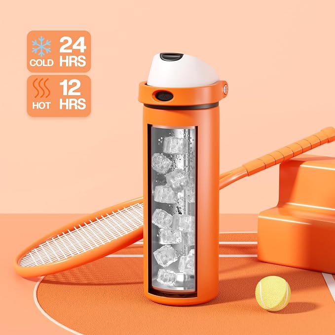 POWCAN 24 oz Steel Insulated Water Bottle: 2-in-1 Push-Button Spout & - Image 3