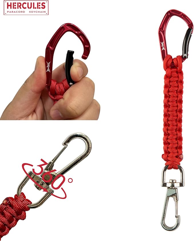 HERCULES Paracord Keychain Set – 2 Pack Lanyard Rope - Image 3