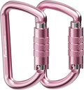 FresKaro 3inch 12kN-2698lbs Auto Locking Carabiner Clips, Solid D Shape by FresKaro