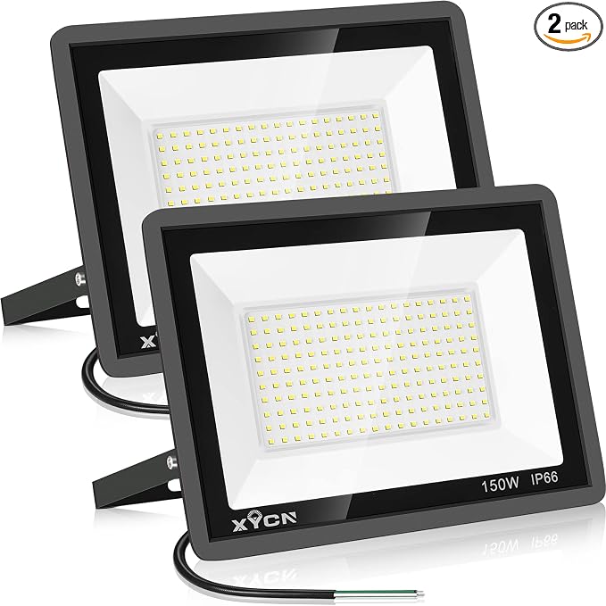 XYCN 150W LED Flood Light Outdoor, 2 Pack 15500LM Super Bright Security Light by XYCN