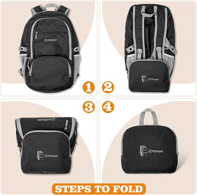 ZOMAKE Lightweight Packable Backpack 30L, Foldable Hiking Backpacks Water - Image 6