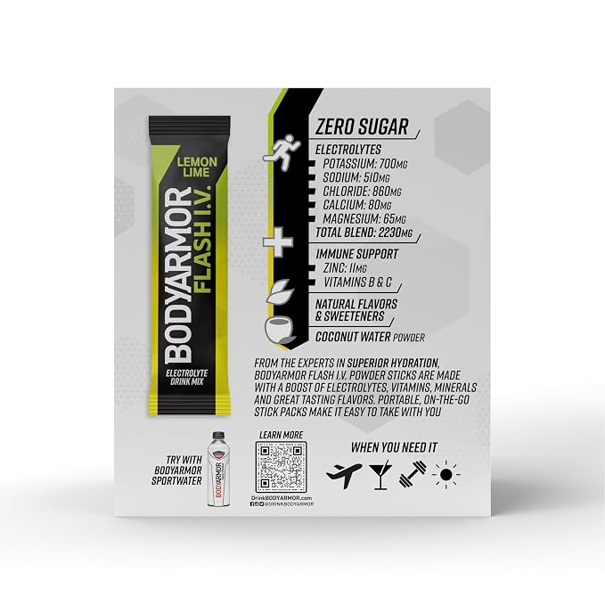 BODYARMOR Flash IV Electrolyte Packets, Lemon Lime - Image 7