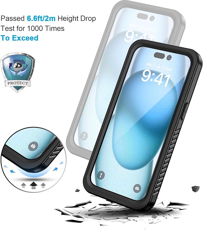 Lanhiem Magnetic for iPhone 15 Case, Waterproof Dustproof Cover, Full Body - Image 5