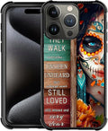for iPhone 16 Pro Case, Sugar Skull Day of Death Halloween Pattern Graphic by FKBRCL4U
