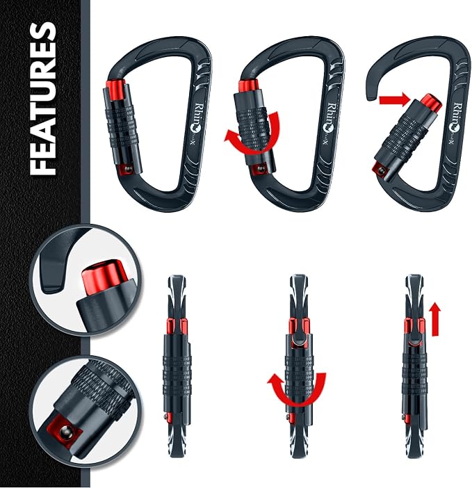 Rhino Produxs 12kN Heavy Duty Carabiner Clips, - Image 4