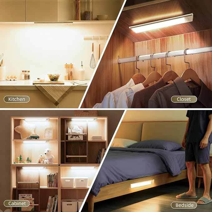 10inch Under Cabinet Lighting, 4 Pack Rechargeable Motion Sensor Light Indoor - Image 5