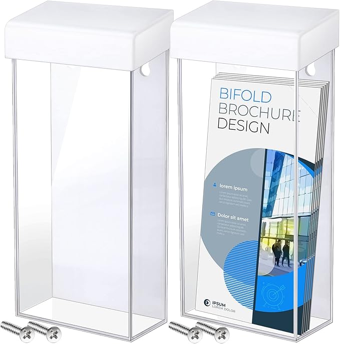 Remerry 2 Pieces Acrylic Outdoor Brochure Holder 4 x 9 Inch Waterproof Wall by Remerry