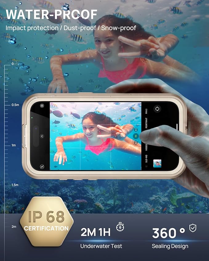 Lanhiem Magnetic for iPhone 16 Pro Case, IP68 Waterproof Dustproof Case - Image 4